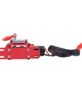 Super Heavy Duty Electric Metal Winch For 1:10 RC Crawlers featuring robust red metal construction with cable and connectors.