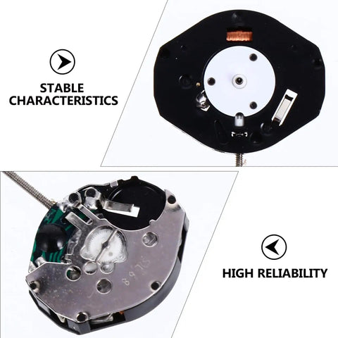 Close-up of Five Pack Quartz Watch Movements Replacement 0.71 Inch Diameter DIY Wristwatch Repair Timepiece Parts Kit
