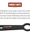 Rear Axle 36mm Wrench For Bike And Motorcycle Maintenance Heavy Duty Hand Tool with instructions on proper torque wrench use.