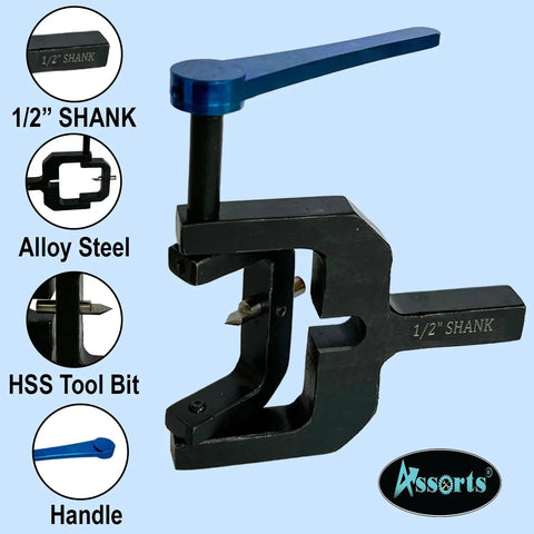 Straight Up Kickass Ball And Radius Turning Tool For Bench Top Metal Lathe with alloy steel construction and 1/2" shank.