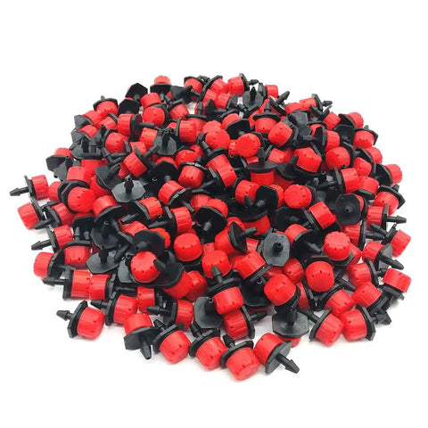100Pcs 360 Degree Adjustable Irrigation Drippers Sprinklers For DIY Home Garden Watering System One Quarter Inch Barbed Emitters