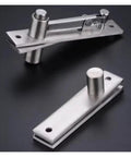 Heavy Duty 360 Degree Pivot Hinge For Wood Doors Stainless Steel Indoor Door Hardware With 360 Degree Spin No Nonsense Mount Built To Last Fits Mansions And Tall Buildings Versatile Door Rotation, stainless steel close-up