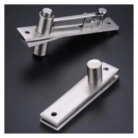 Heavy Duty 360 Degree Pivot Hinge For Wood Doors Stainless Steel Indoor Door Hardware With 360 Degree Spin No Nonsense Mount Built To Last Fits Mansions And Tall Buildings Versatile Door Rotation, stainless steel close-up