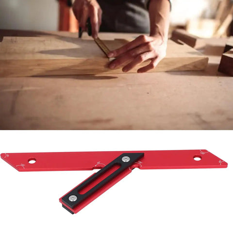 Dual Angle 45 And 135 Degree Woodworking Ruler Rugged Pro Grade Aluminum Carpenter Measuring Tool on workbench