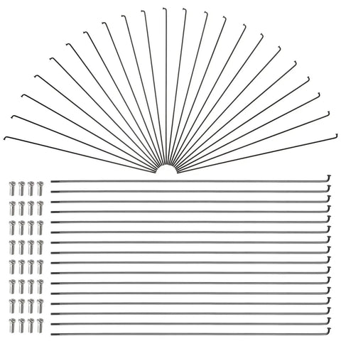 36Pcs 14G Bicycle Spokes Kit 2mm Diameter 260mm Length for 26 Inch Rims with Caps Heavy Duty Steel Wheel Spokes for Bike Wheels