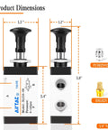 Dimensions of Manual Push-Pull 3-Way Valve With Hand Lever, 1/4 Inch NPT Pneumatic Control, 3L210-08 model, detailed measurements shown