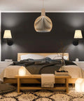 Adjustable Swing Arm Wall Sconce Set Of 2 With White Shade And Black Metal Modern Plug In Or Hardwire Wall Lamps in bedroom