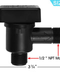 Side view of RV Black Tank Flush Vacuum Breaker Valve Replacement For Leaks And Noise Reduction, Backflow Preventer For Fresh Water System.