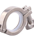 Stainless steel sanitary tri-clamp with silicone gasket and wing nut, 50.5mm, pack of 2