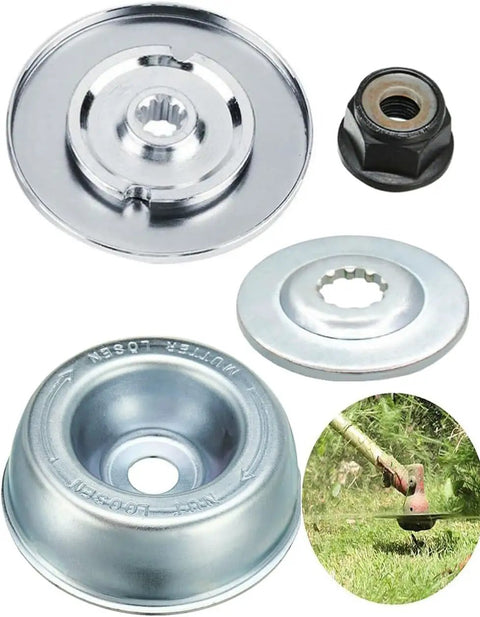 Components of 4-Piece Trimmer Head Conversion Kit For Straight Shaft String Trimmers And Brush Cutters No-Fuss Install Heavy-Duty