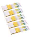 Four packs of pH test strips with color charts for 80 In 1 PH Test Strips Kit For Water, Food, Pool And Aquarium Testing From 5.5 To 9.0