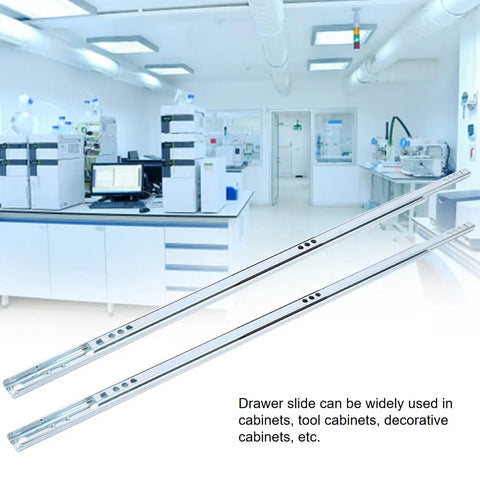 Heavy Duty Ball Bearing Drawer Slides 450x17mm 2 Piece Set Smooth Glide For Cabinets And Tool Chests