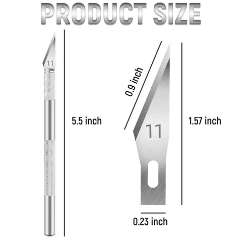 Product size of 10 Pack Craft Knife Set With SK5 High Carbon Steel Blades For Pumpkin Carving, DIY Art And Stencil Projects