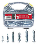 Heavy Duty Hollow Wall Anchors Kit For Drywall Multi Size Screw Set 68 Piece Assortment With Zinc Plated Steel Bolts in case