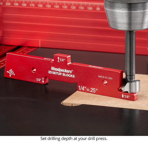 7 Piece Aluminum 3D Setup Block Kit With 4 Ways To Measure Per Block Router And Table Saw Gauge Blocks Height Gauge For Router Bits Includes Powder Coated Rack It Wall Mount Usa Made, drill press depth setup