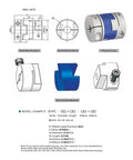 Heavy Duty Aluminum Alloy Flexible Oldham Coupling Shaft 5mm To 16mm for Encoder Applications, showing detailed specifications and structural breakdown.