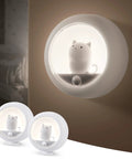 Two Pack Cute Cat Motion Sensor Night Light Cordless Rechargeable LED Stick Anywhere Closet Stairs Wall Lights