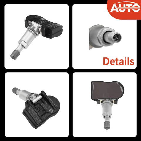 4 Pack Tpms Tire Pressure Monitor Sensors Compatible With Hyundai Elantra And Kia Optima Direct Replacement Oem 52933 D9100 showing detailed angles of sensor design.