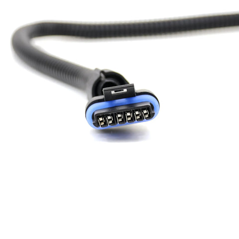 Close-up of connector on 66 Inch PMD FSD Extension Harness For 6.5L Turbo Diesel Engines Black Pump Mounted Driver Relocation Cable