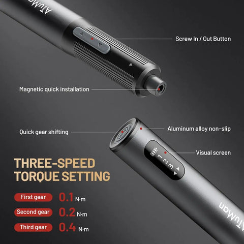 95 In 1 Precision Electric Screwdriver Kit With 86 Magnetic Bits And Visual Screen, 0.4Nm Torque For Stubborn Screws, Delicate 0.1Nm Mode, 3 Gear Control