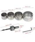 Kick Butt Carbon Steel Hole Saw Set With 3 And 6 Pieces For Installing Door Locks Drilling Wood Tile Wall Glass Like A Pro On Heavy Duty Metal Spherical Cutting Tools That Rock Hard And Feel Amazing. carbon steel hole saw set, 4 sizes, with arbor and hex key