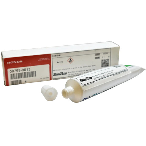 Honda Shin-Etsu Silicone Grease 08798-9013 3.5 Oz Tube with packaging, cap removed