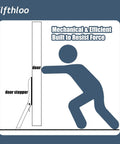 Illustration of Heavy Duty Kickdown Door Stopper For Bottom Of Door in use with door, showing mechanical resistance feature.