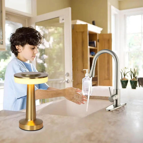 Pull Down Sprayer Kitchen Faucet With Multitask Mode, High Arc Single Handle Pull Out Sink Faucet For No Fuss Cleanup In RV, Laundry Or Bar Areas, Smooth Swivel, Durable Stainless Construction