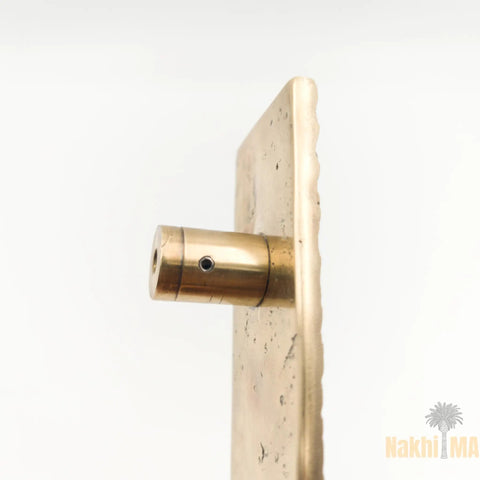Solid Brass Door Handle With Hand Hammered Finish Rectangular Cabinet Pull Golden Antique Hardware For Doors And Cabinets Durable Solid Metal Construction In 40 Inch Length, side view