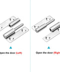 12 Pack H Shaped Lift Off Hinges For Cabinet Doors, 2 Inch By One And Three Eighths Inch, Stainless Steel 304, Left and Right View