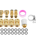 Durable Nine Piece Brass Garden Hose Quick Connect Tap Fitting Kit For Easy Outdoor Connections To Hoses Nozzles Pipes And Sprinklers, brass adapters and O-rings