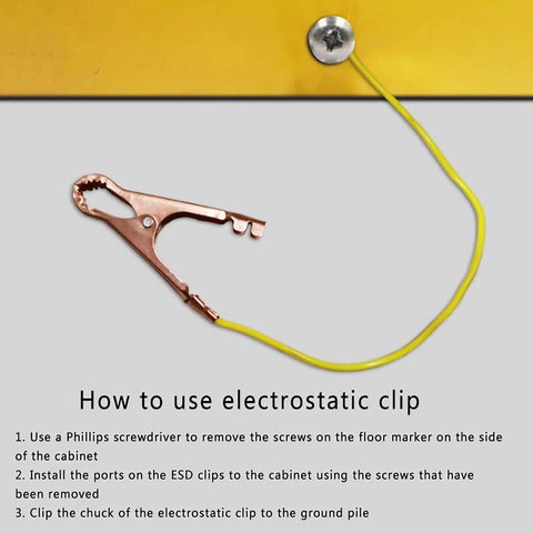 How to use electrostatic clip on Built Tough Flammable Safety Cabinet With Fifteen Gallon Capacity double wall steel frame.