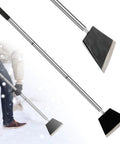 Heavy Duty Garden Shovel With 47 Inch 3 Section Telescoping Handle for Moss Removal and Snow Scraping, Durable Metal Blade
