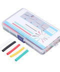 Super Cool 140Pc Heat Shrink Tubing Kit That Totally Slaps For All Your Wire Wrapping Needs And Durable Electrical Insulation Work Plus Color Coding And Cable Bundling In Various Sizes To Keep Yall Safe, plastic case with multicolor tubes
