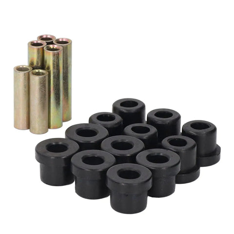 Rear Leaf Spring Bushing Sleeve Kit 102506601 Replacement For Precedent 2004 Up And Tempo 2018 Up Gas And Electric Durable Rubber Mounts And Metal Pins Set Easy Install For A Smooth Rugged Ride. black rubber bushings and metal sleeves