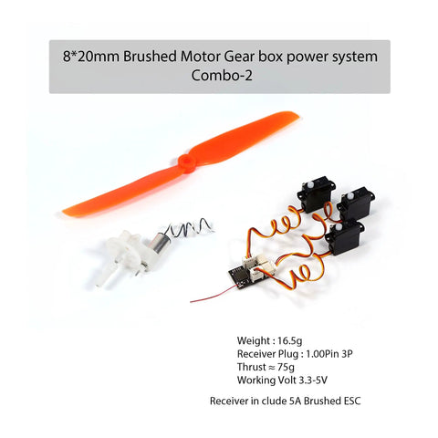 Heavy Hitter Brushed Motor Power System For Fixed Wing Model Airplane With S Fhss Receiver And Precision Servo Kit with motor and prop.