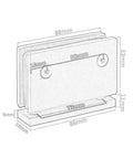Heavy Duty 304 Stainless Steel Glass Shower Hinge that Handles the Heat with a Brushed Finish and Rock Solid 90 Degree Pivot dimensions diagram