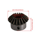 Two Piece Modulus 2 Bevel Gear Set With 20 Teeth 14mm Bore 90 Degree Tapered Bevel Made From 45 Steel Beefy Heavy Duty Gear