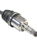 Front Right CV Axle Assembly For Nissan GTR 09-24 And Infiniti M37 11-13 M35 06-08 Beefed Up Heavy Duty Build With Heat Treated Components Silent Ride Technology For Quiet Long Lasting Performance With Limited Lifetime Warranty Easy Install. shiny CV axle shaft end with rubber boot