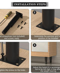 Installation steps for Tough As Nails Adjustable Furniture Leg Set Of Four 4.72 To 7.08 Inches For Cabinets, Black Metal Legs