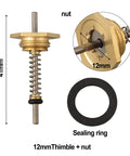 Rock Solid Copper Gas Water Heater Valve Thimble Linkage Pin Set In 10mm And 12mm Sizes For Boiler And Appliance Fixes, 12mm thimble with nut and sealing ring.