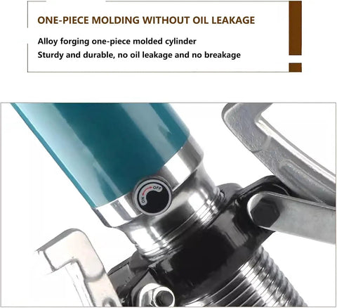Close-up of 30T Hydraulic Gear Puller Kit with stainless steel alloy body showing one-piece molding without oil leakage.