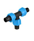 Watts ANKA high-pressure poly-pipe tee, 1in x 1in x 1in, blue nut seals, glass-fiber reinforced nylon