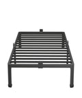 Heavy Duty Twin Bed Frame Built Different With Round Corner Legs And Mattress Slide Stopper Solid Steel Framework visible from the front view.