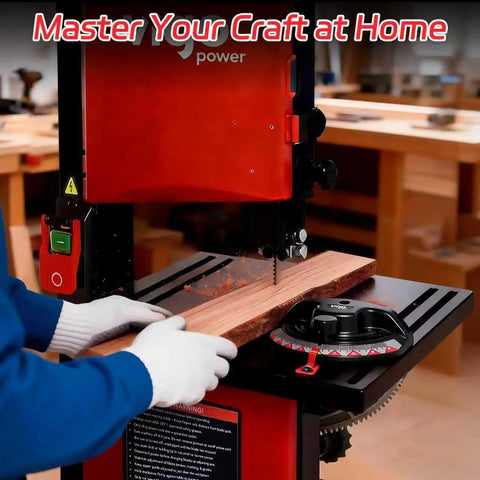 Powerful 9 Inch Portable Bandsaw for Woodworking With Dual Speed 1700/2500 FPM, 2.8A 120V Quiet Induction Motor in use