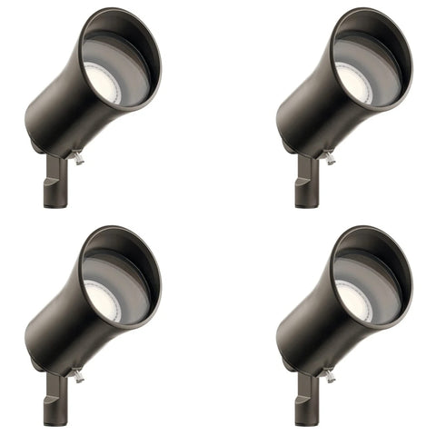 Showscape Collection LED MR16 Landscape Accent Lights Wall Wash Spotlight, 30 Degree Spread In Olde Bronze, 5W, 4 Pack