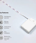 Battery Powered LED Strip Lights 40 Inch 3 Pack Wireless Under Cabinet Lighting with 3M Adhesive and Battery Box