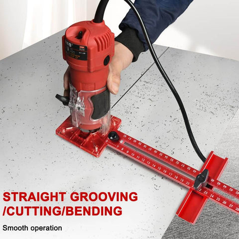Woodworker using 4 In 1 Router Milling Groove Bracket And Circle Cutting Jig Made Of Durable Aluminum Alloy on table saw