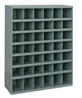 Gray Cold Rolled Steel 42 Opening Bin With Slope Self Design, Fully Welded Construction, Hemmed Fronts For Labels, 33.75x42x12 in