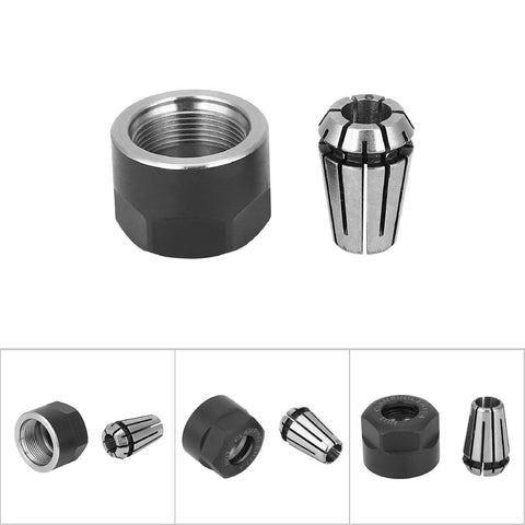 Premium ER11 Chuck Collet Set with High Clamping Nuts For CNC Milling And Engraving Machine Made From Tough Spring Steel for gripping tools.